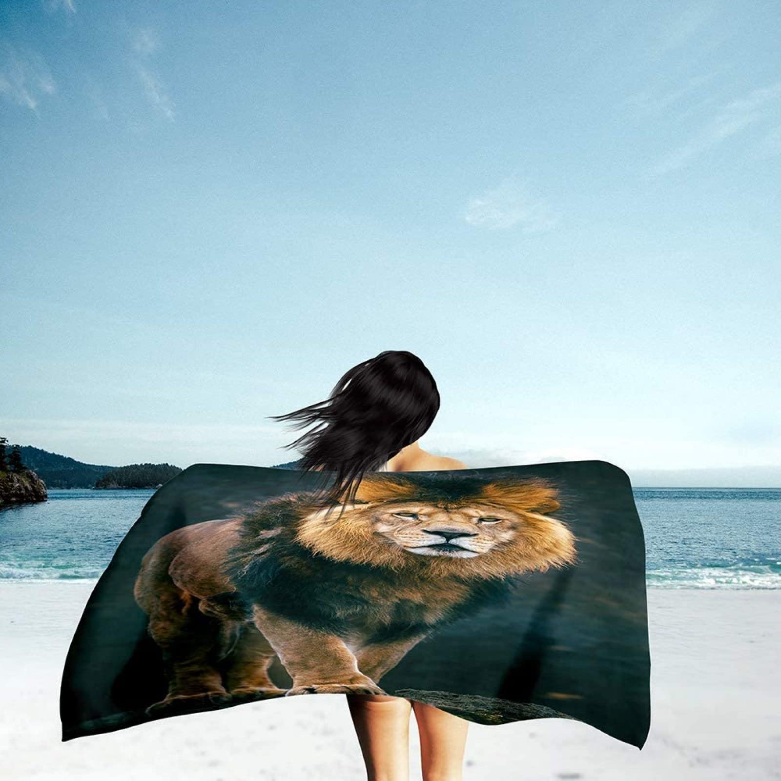 EMENZA Serviettes De Plage 70 X 150 Cm, 3D Lèvres Sexy Drap De Plage XL Microfibre