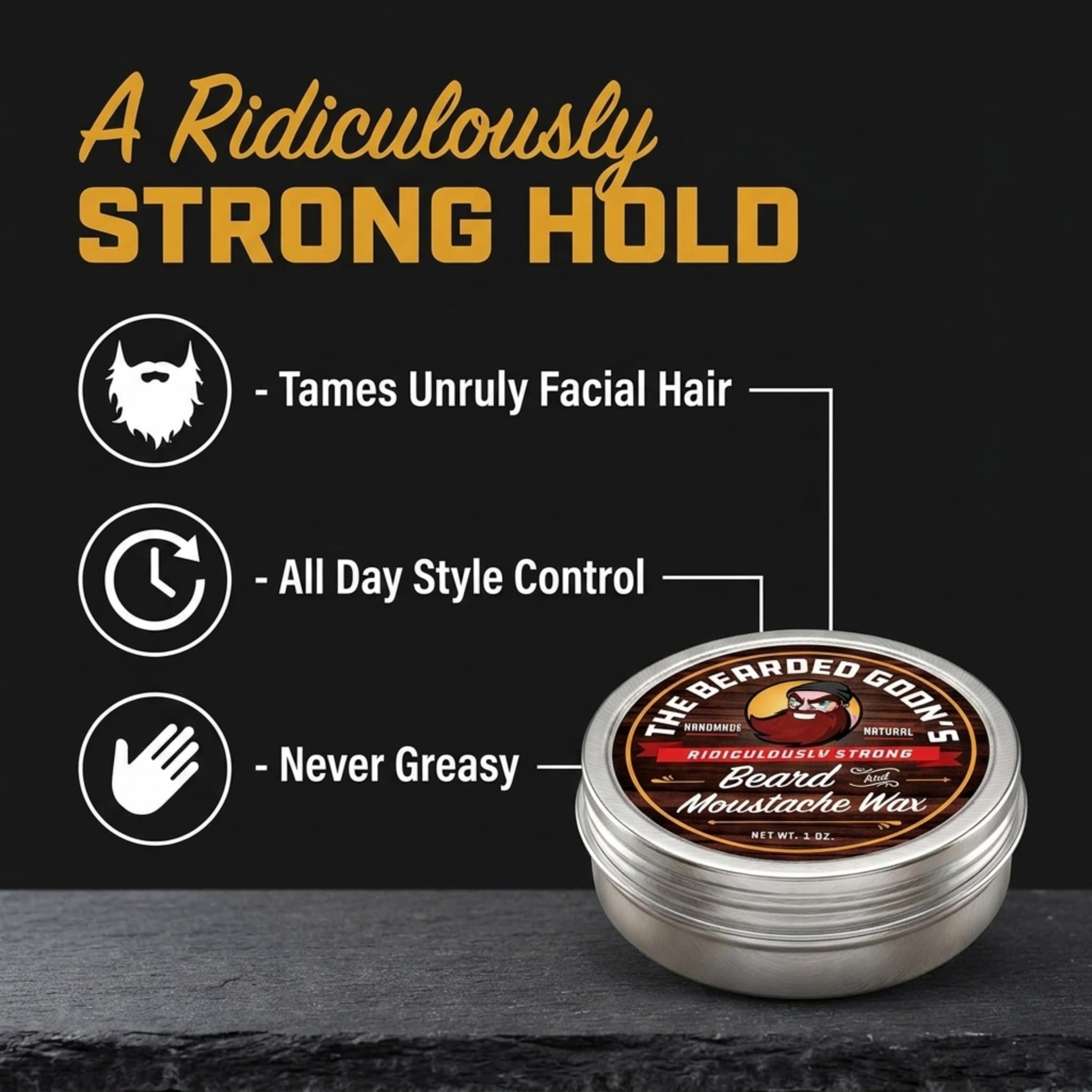 's Ridiculously Strong Beard and Mustache Wax, 30 ml