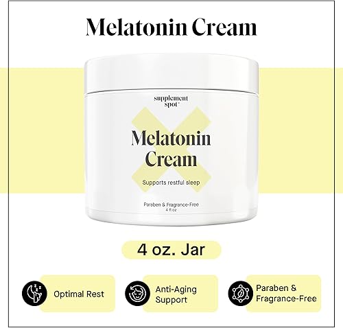 Miniatura 3 de Crema de melatonina para un sueño reparador, suplemento de melatonina para dormir, restablece el reloj biológico corporal, sin parabenos, sin