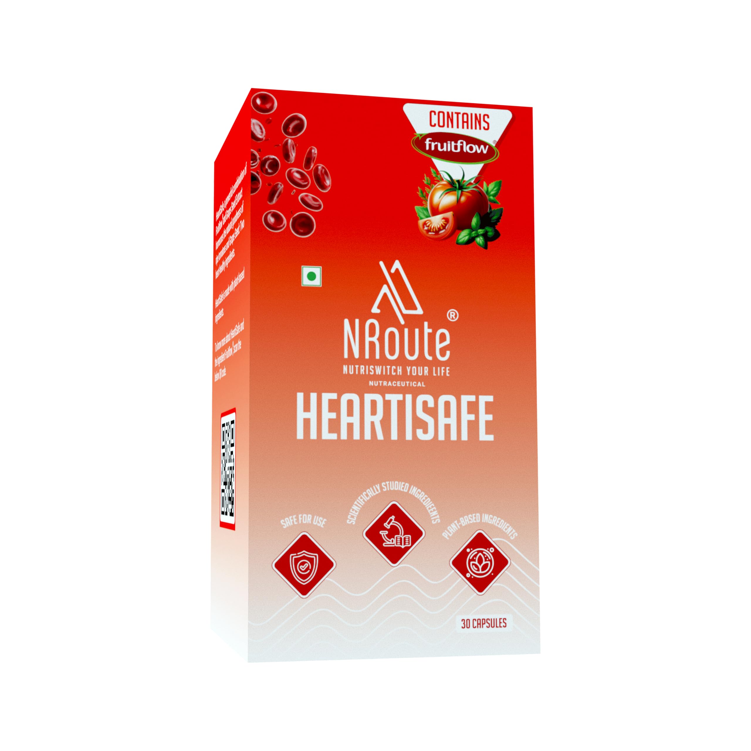 NRoute HeartiSafe Capsule with Fruitflow® for Healthy Blood Pressure BP, Cholesterol & Blood Sugar Balance 30 Capsules For Men & Women-picture-27
