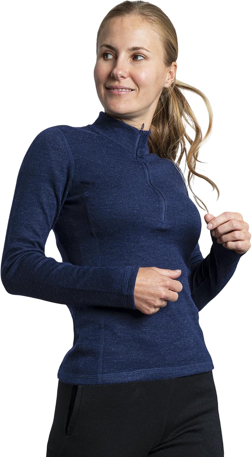 Arms of Andes Women's Alpaca Wool Base Layer: 300 Lightweight Half-Zip