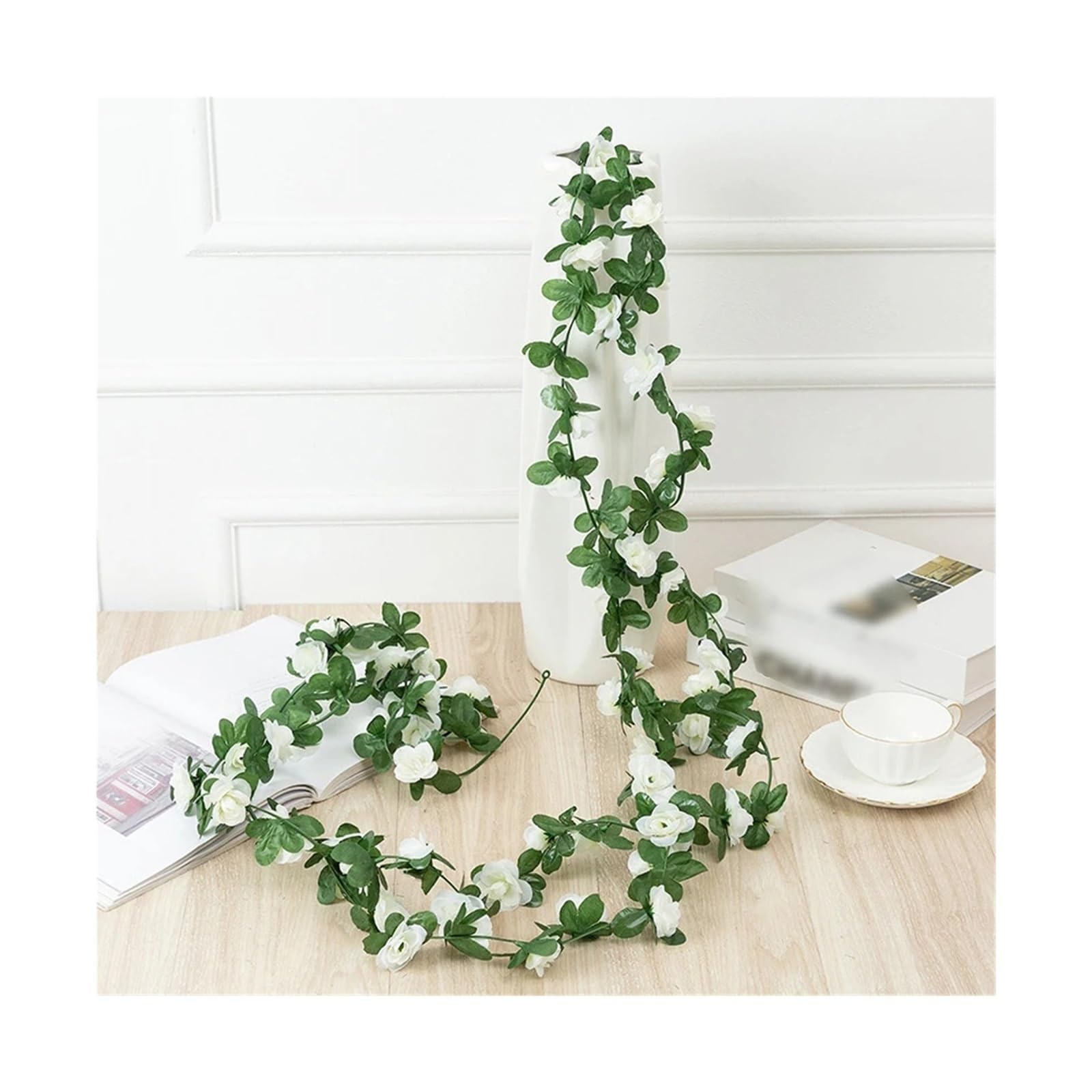Ayztantine artificial flowers 2.5m 1.8m Rose Artificial Flower Vine For Wedding Garland White Pink Home Room Decoration Silk