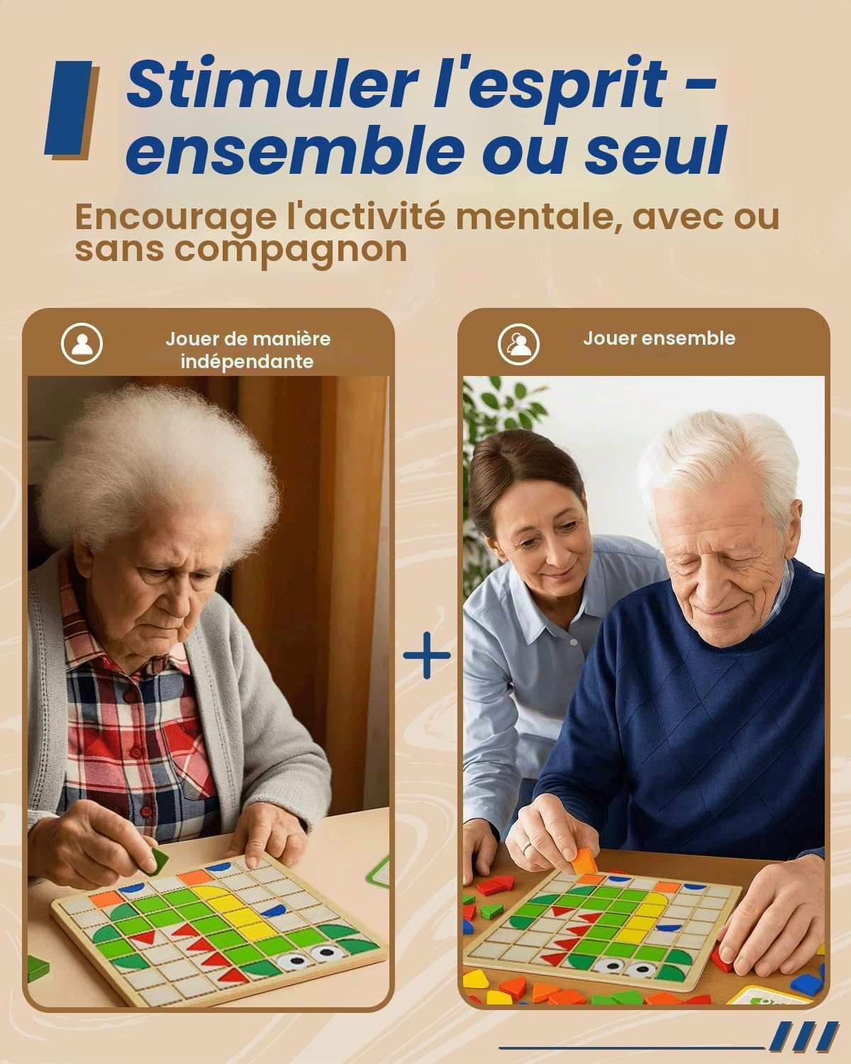 Activités de Démence pour Personnes âgées, Puzzles en Bois pour Adultes, Jeux de Mémoire pour Personnes âgées Atteintes de Démence, Produits Alzheimer pour Personnes âgées, Puzzle de Thérapie (A)