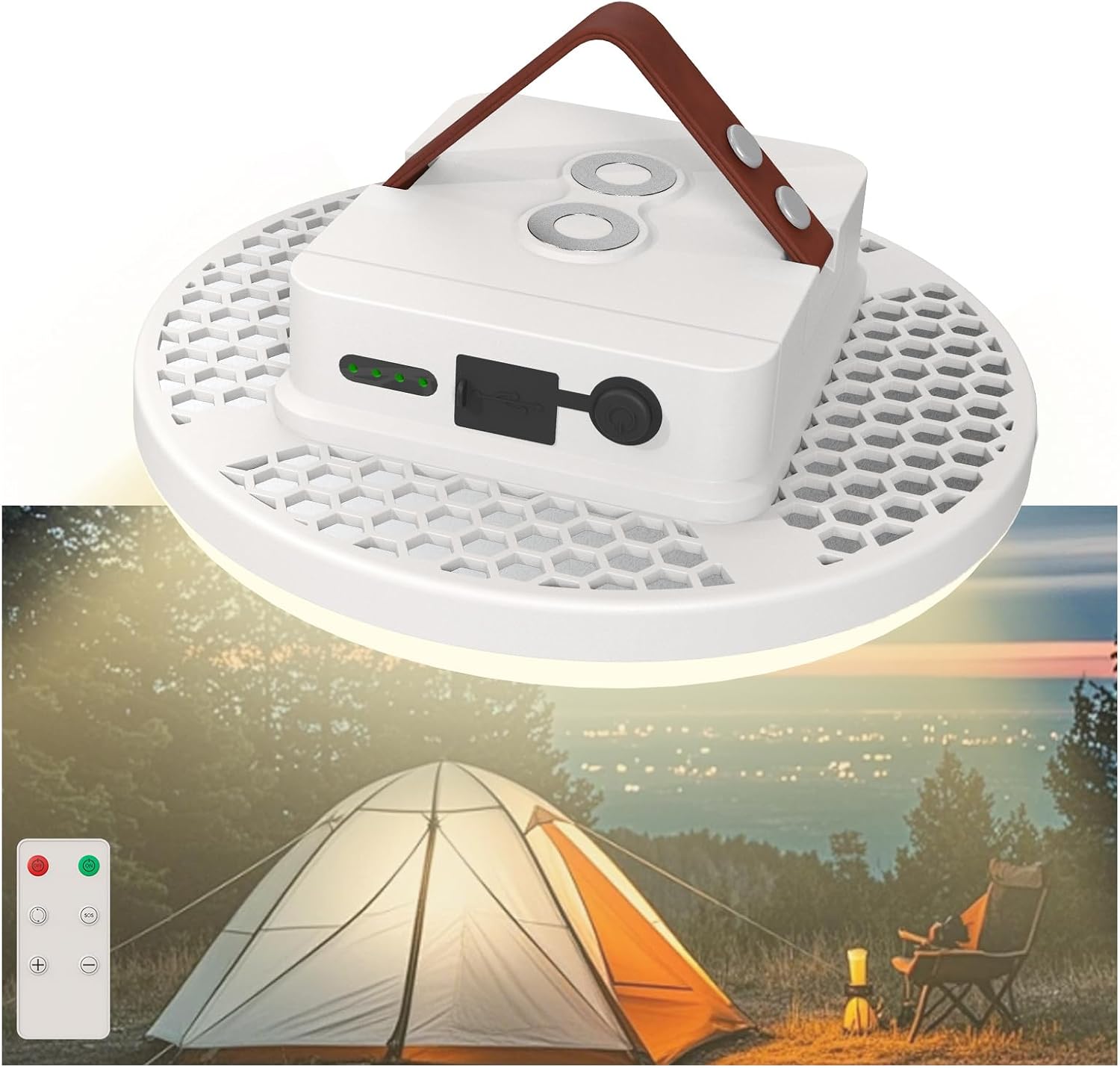 Camping Lantern 18800mAh Rechargeable Battery, 60W Ultra Bright LED Hanging Light with 3 Modes, Waterproof Portable Tent Lighting for Outdoor Emergency & Hiking