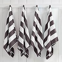 Vista 10 de Great Bay Home Toalla de playa de terciopelo a rayas de cabana 100% algodón (30 x 60).