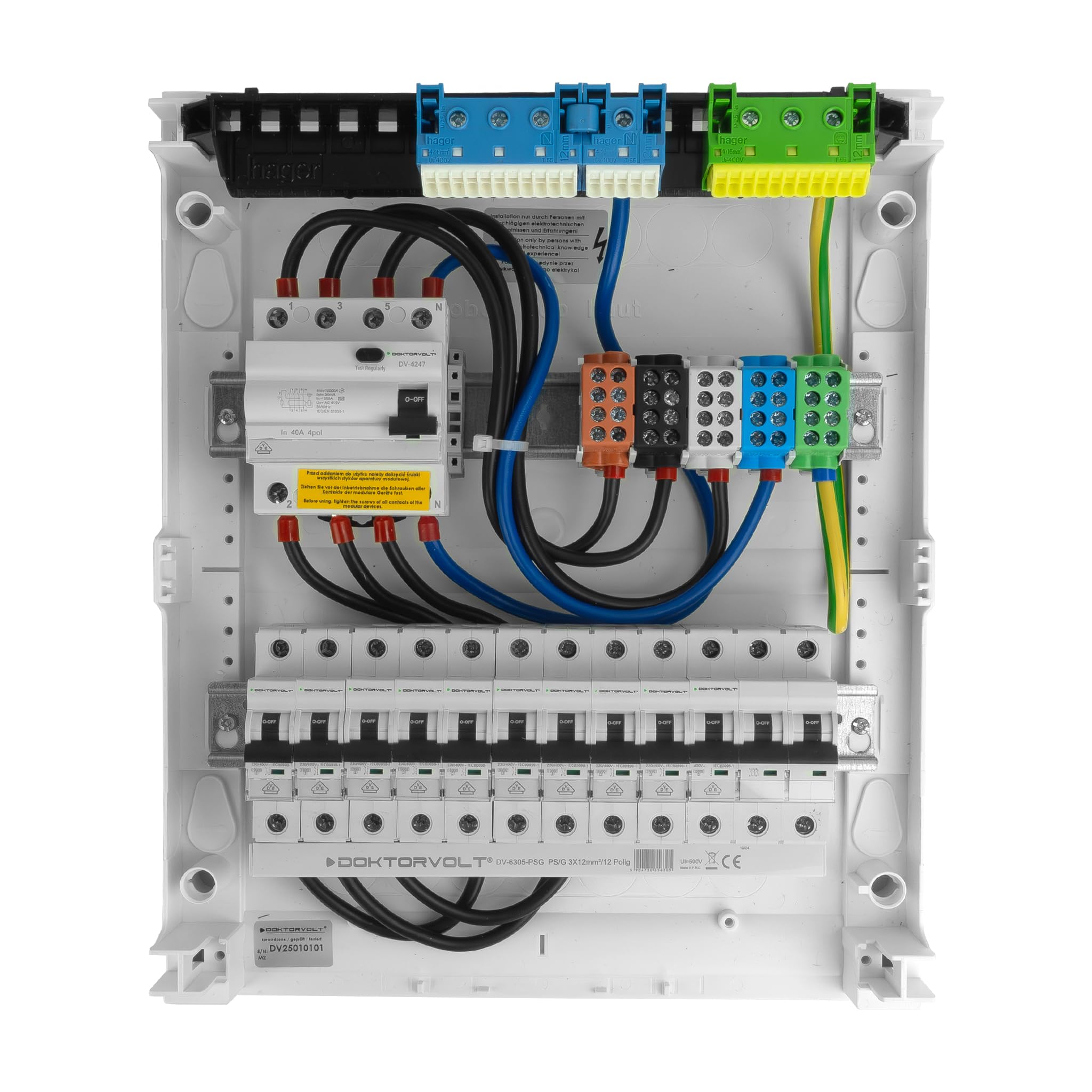 Hager Aufputz-Verteilerkasten 2-reihig, 370x305x96,5 mm – Doktorvolt Schutzvorrichtungen