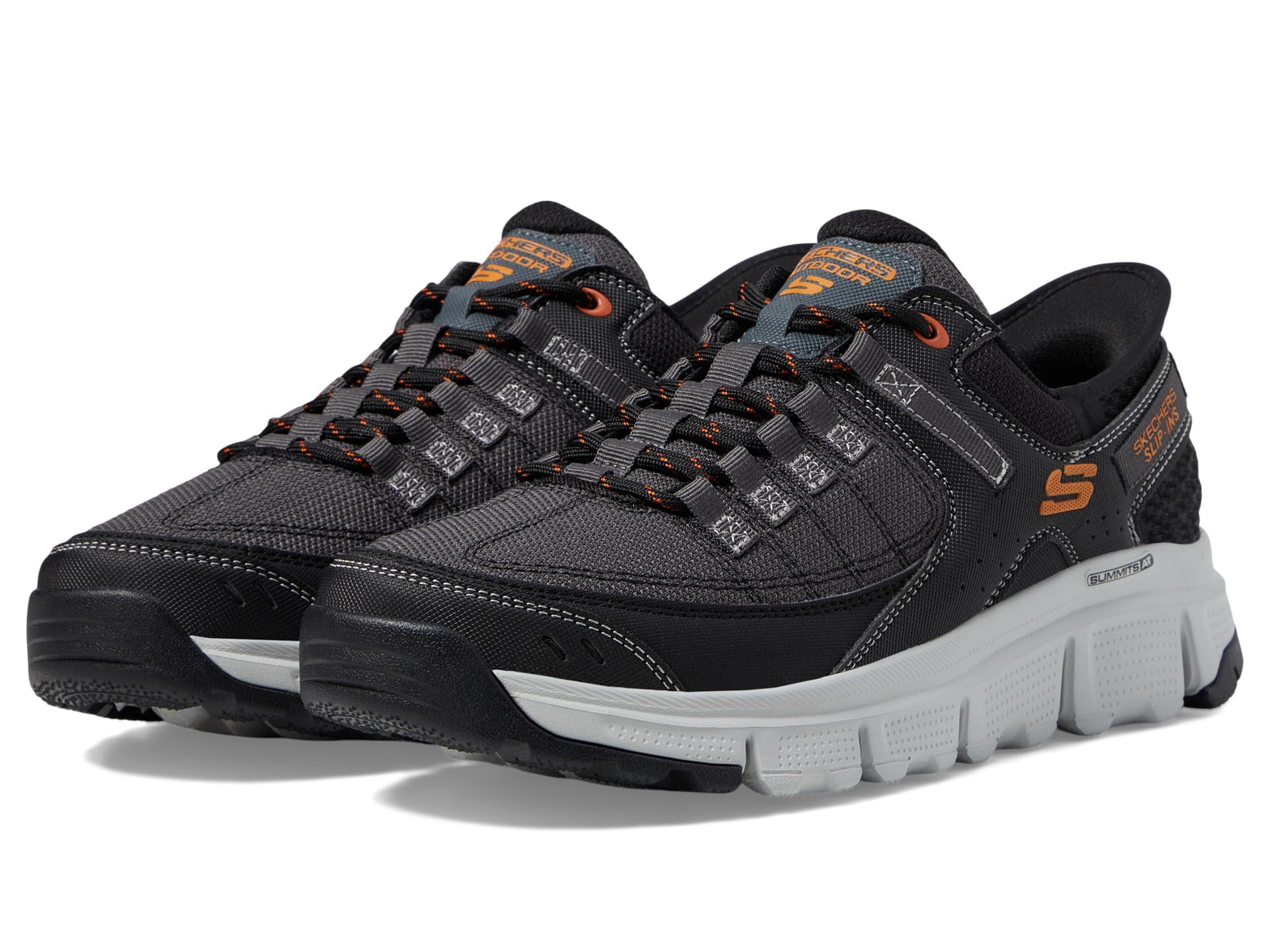 Skechers Mens Summits at Hands Free Slip in, Gray/Orange, 10 UK Wide