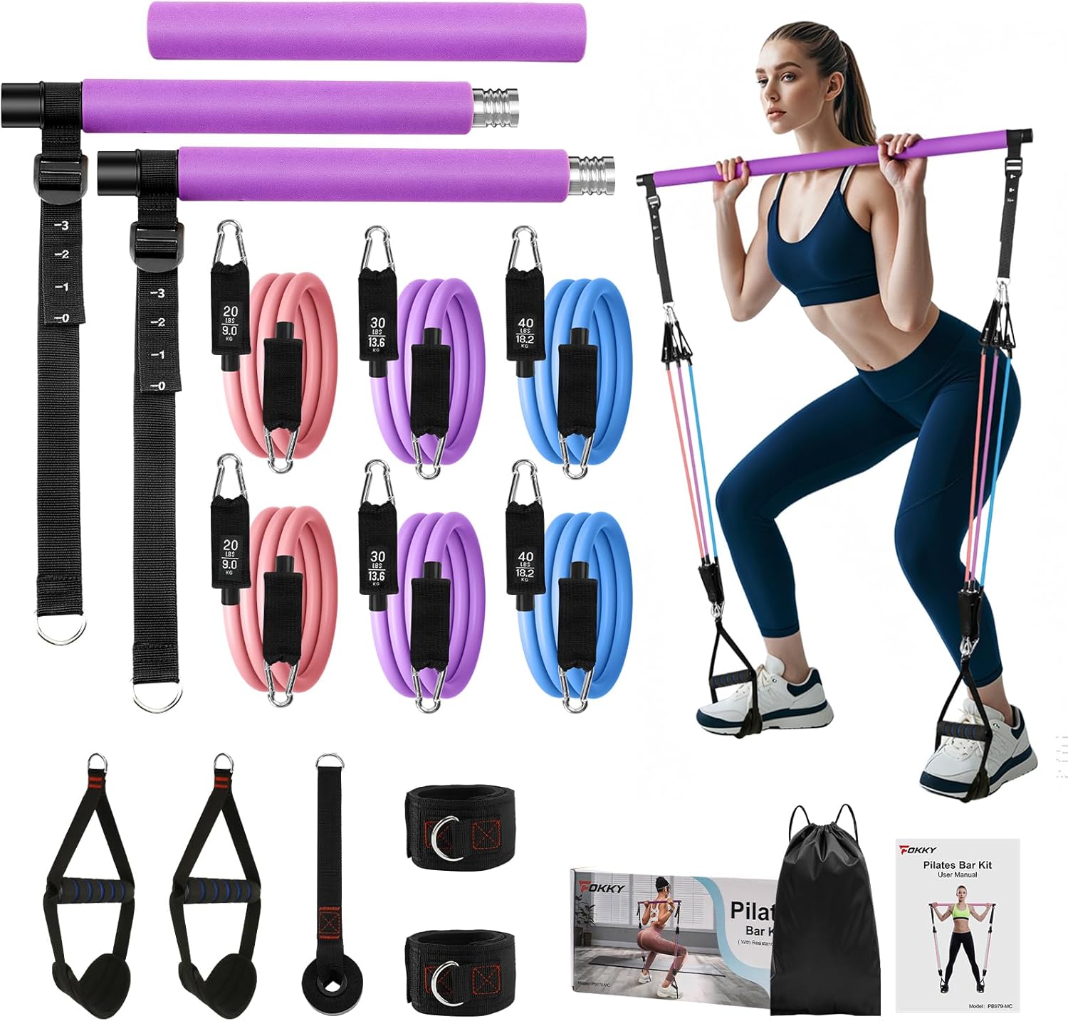 Fokky – Kit élastiques à tubes avec poignées