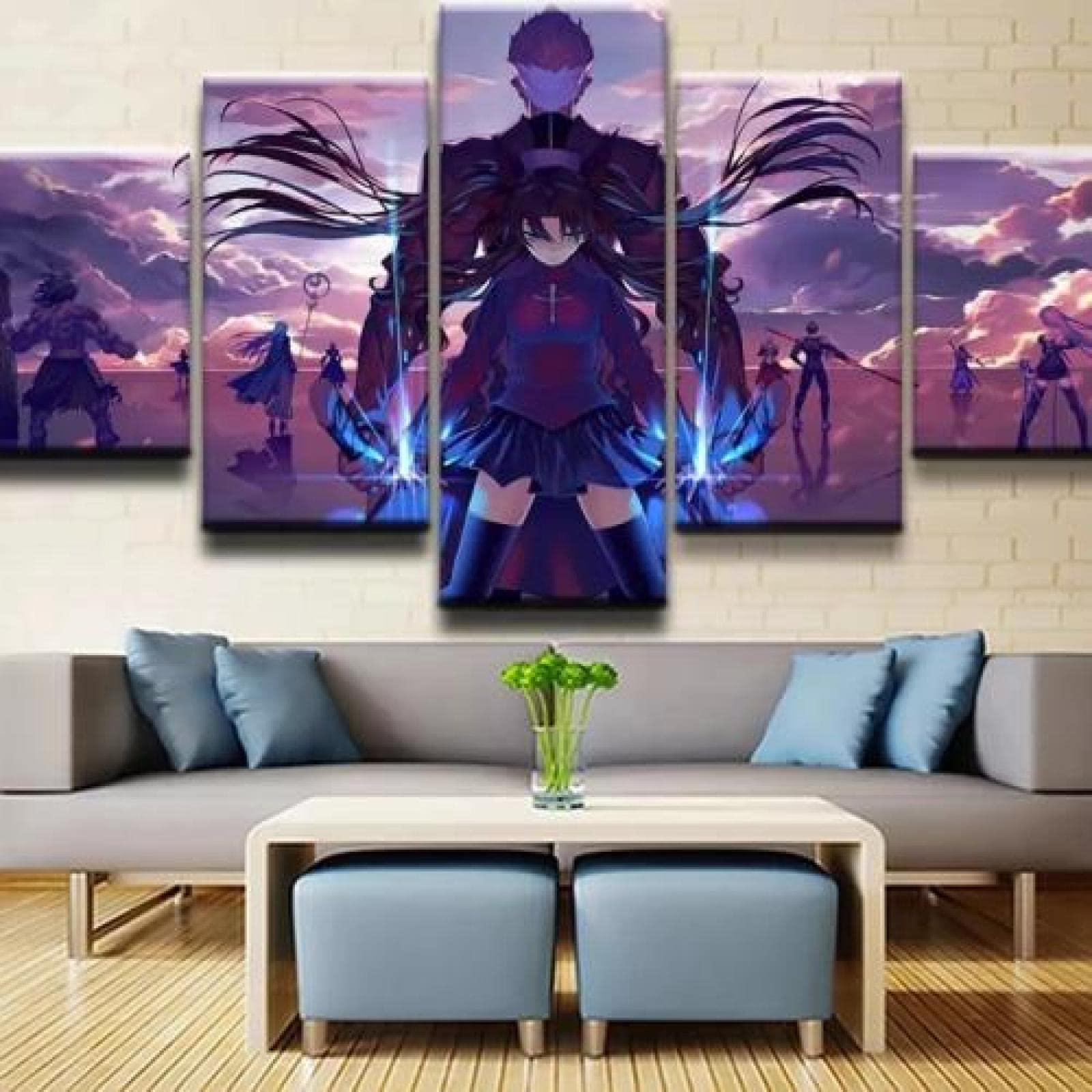 MPPSU Fate-Stay-Night-Anime-Poster 5 Pezzi HD Modulari Canvas Quadri Decorazioni Per La Casa Stampe Su Tela Poster Quadri Moderni Soggiorno Quadro Moderno Camera Da Letto