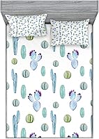 Vista 70 de Ambesonne Island Map - Juego de sábanas bajeras y fundas de almohada, mapa del tesoro súper detallado, diseño de piratas rústicos grungy, tema