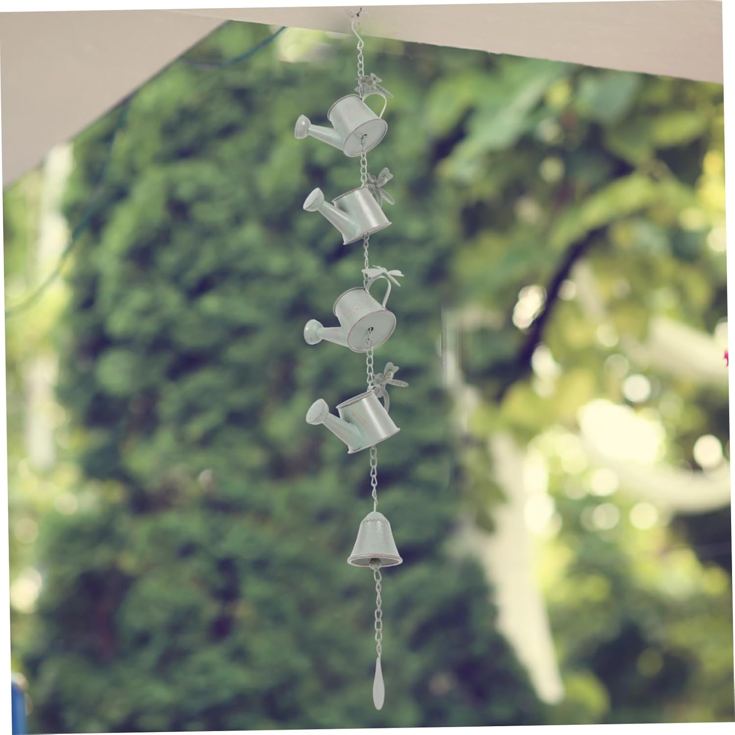 Rain Chain Bell for Gutter Downspout Decor Decorative Rain Gutter Chains for Outdoor Use Easy to Install and Patina Finish