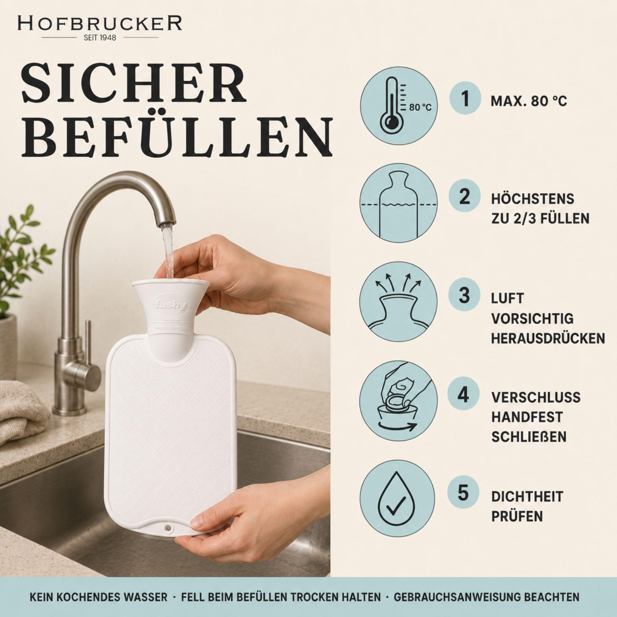 Fashy Wärmflasche mit Fellbezug - Merino-Lammfell (medizinisch gegerbt), goldgelb - temperaturausgleichend & kuschelweich - Bezug waschbar mit Reißverschluss - Made in Germany, ca. 28 × 20 cm
