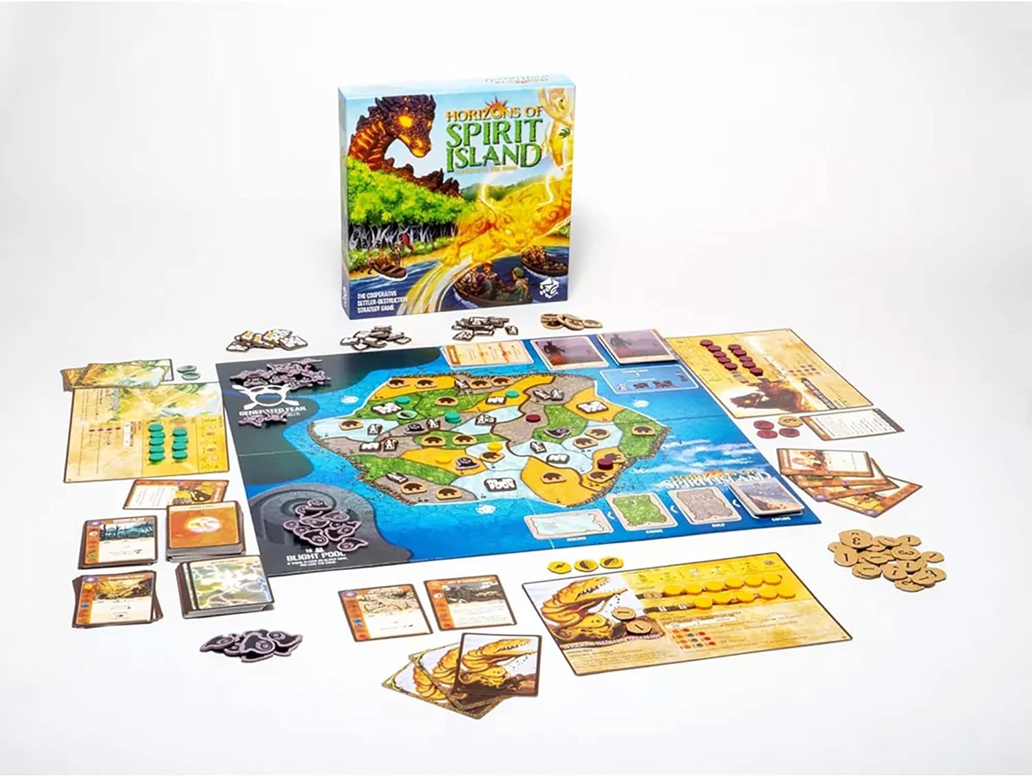 Greater Than Games | Horizons of Spirit Island | Cooperative Strategy Board Game | 1 to 3 Players | 90+ Minutes | Ages 14+
