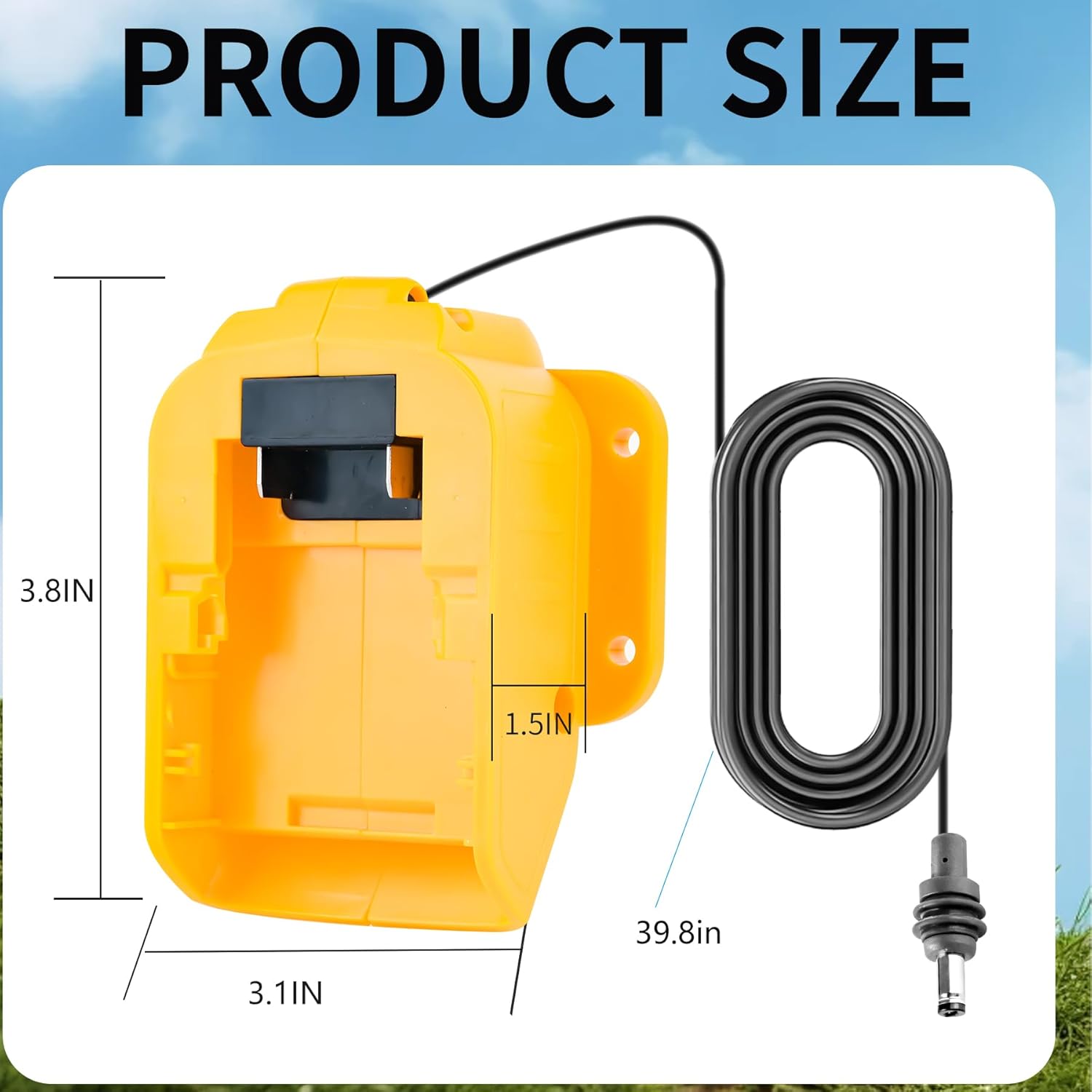 Battery Adapter for Star Link Mini Compatible with Dewalt 20V Battery, Power Adapter Converter to Starlink Mini DC 18AWG 3.28FT Power Cable Plug and Play, Yellow (Tool Only)