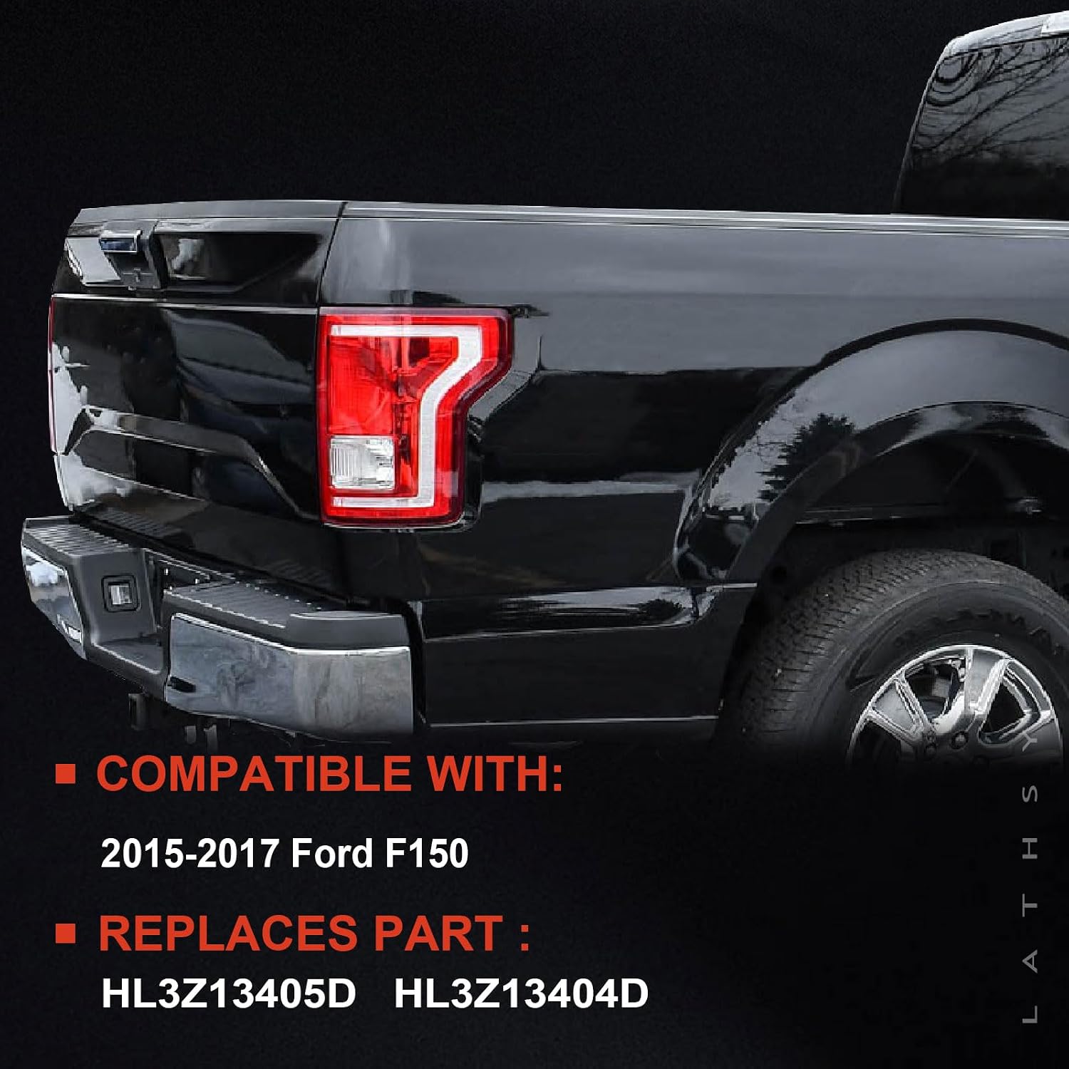 Tail Lights Compatible With 2015-2017 Ford F150 Rear Left Driver and Right Passenger Side Taillight Replace HL3Z13405D HL3Z13404D