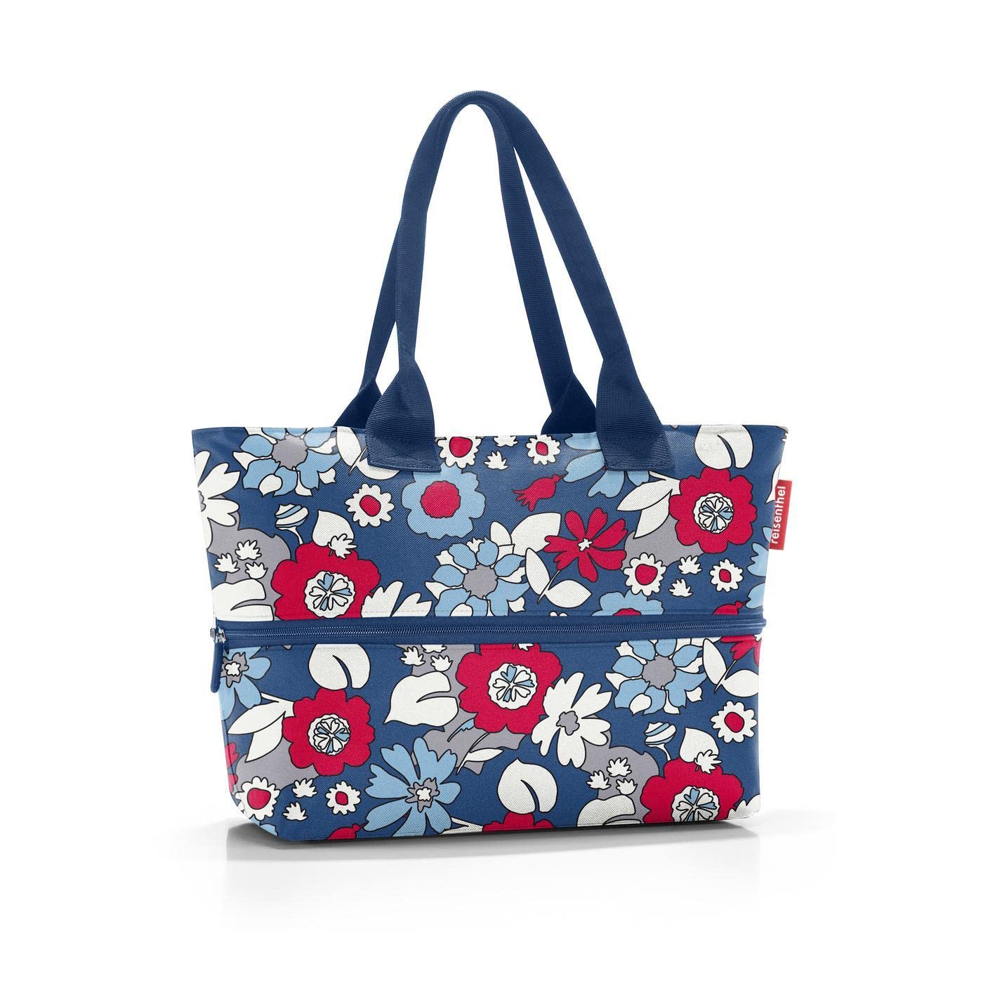 Reisenthel shopper e1 - borsa di grande capacità in tessuto poliestere di alta qualità, Couleur:florist indigo