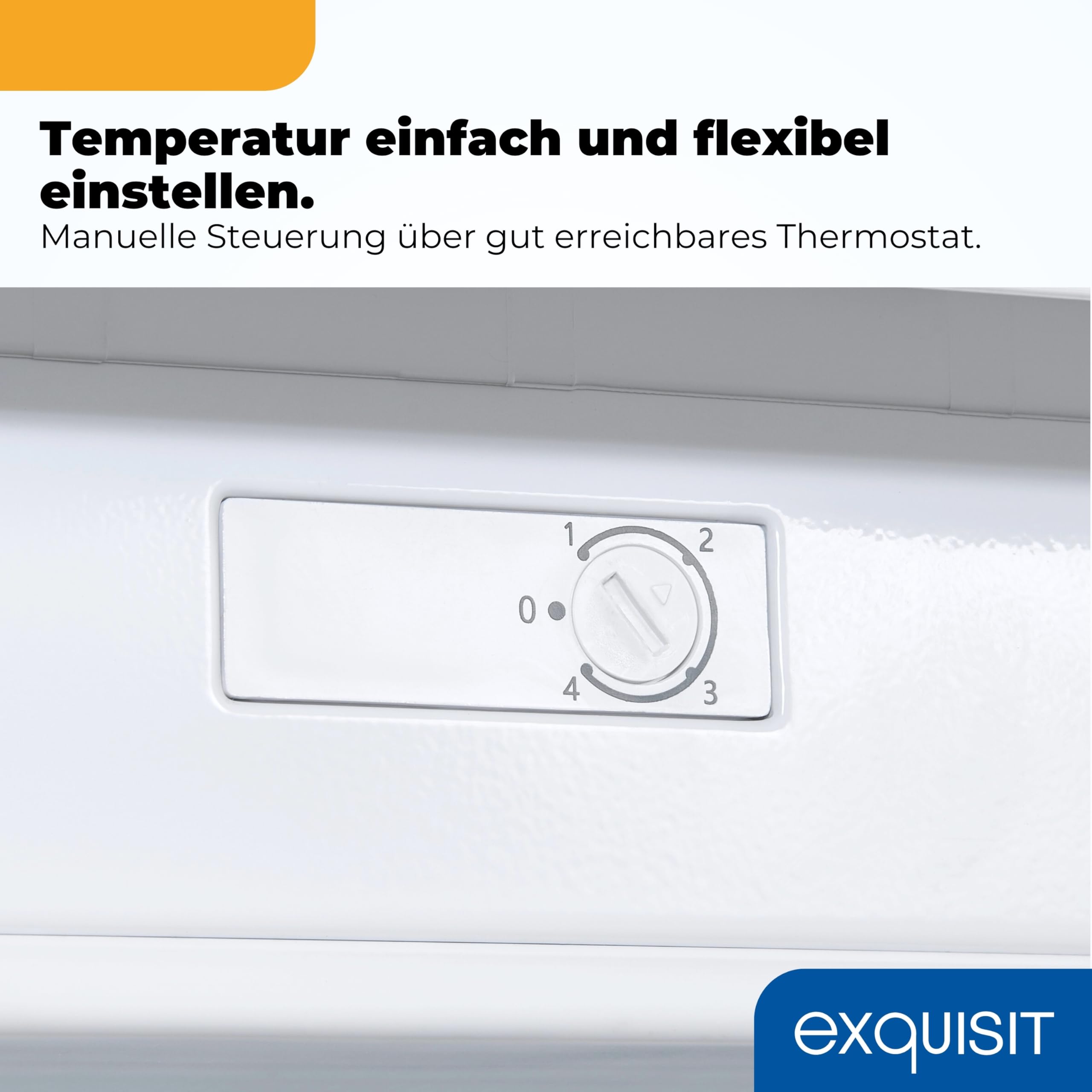 Exquisit GS81-050C Gefrierschrank - 85 l Nutzinhalt, Energieklasse C, Weiß | Freistehender 4-Sterne Gefrierschrank, kompaktes Standgerät mit 3 Schubladen, wechselbarem Türanschlag und 39 dB Lautstärke
