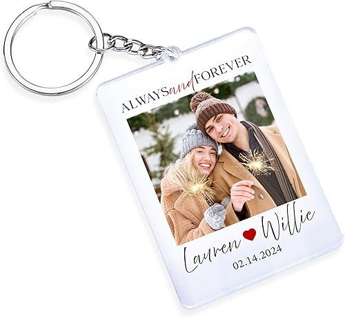 Custom Couple Photo Acrylic Keychain - Personalized Couples Photo - Durable, Dual-Sided Customization, Perfect Gift for Anniversaries, Valentines,