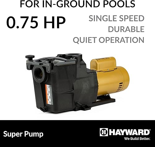 Miniatura 3 de Hayward Super Pump - Bomba de piscina de cabeza mediana de 0.75 HP de alta eficiencia con pomos de mano oscilantes y cubierta de filtro