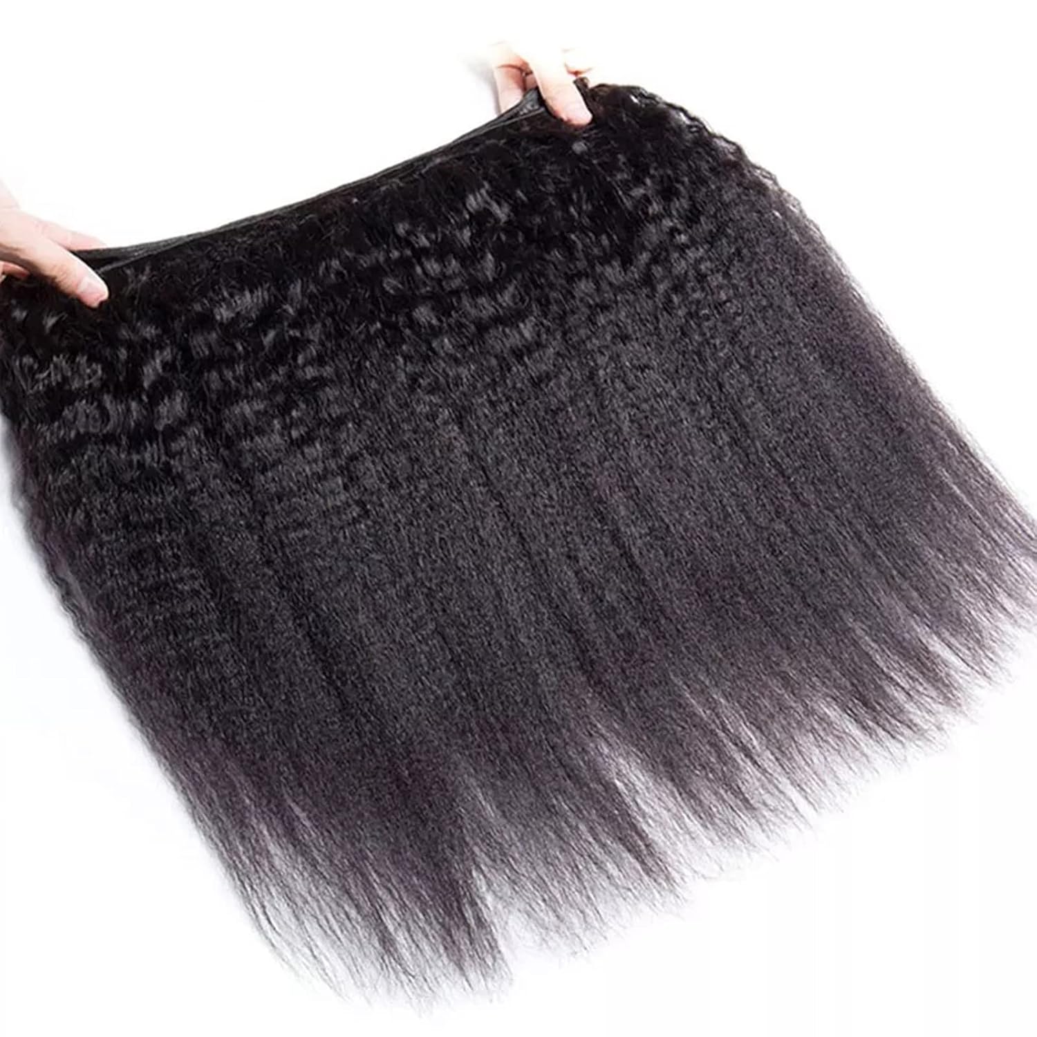 Kinky Straight Bundles Human Hair 14inch Yaki Straight Hair 1 Bundle 10A Brazilian Kinky Straight Human Hair Weave Extensions For Black Women 100g/bundle Natural Color