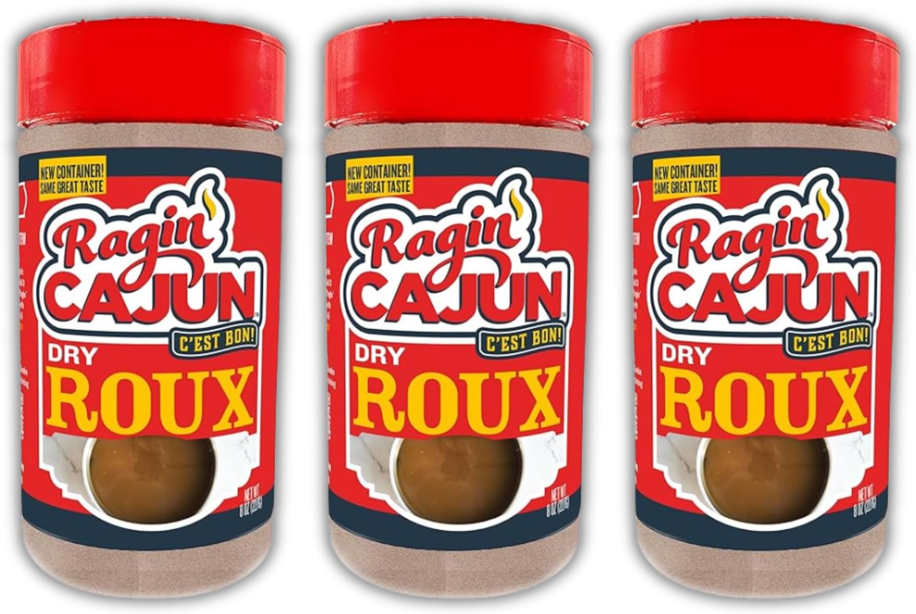Authentic Dry Roux 8 oz Ragin' Cajun (Pack of 3) - Essential Ingredient for Gumbo and Flavorful Creations - Fat Free - Perfect for Home Cooks - Elevate Your Roux with Ragin Cajun Dry Roux