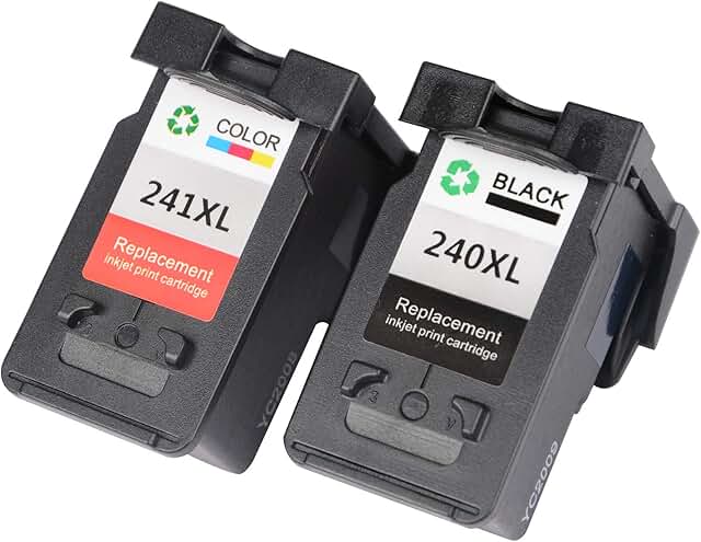 VineonTec Remanufactured for Canon PG-240XL 240XL CL-241XL 241XL Ink Cartridges Compatible for Pixma MG3620 TS5120 MX472 M...