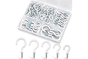 White Vinyl Coated Premium Screw Hook, Great for Hanging Plants, Lights, or Any Occasion