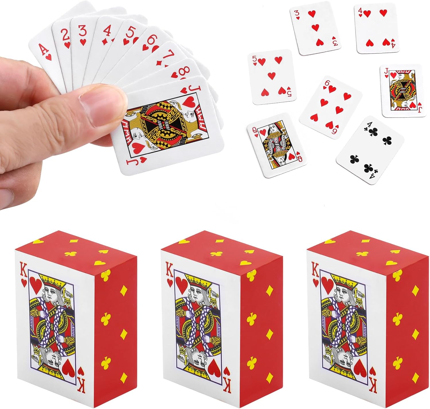 3Pcs Decks Mini Playing Cards, Party Spoof Fun Miniature Deck of Cards, Travel Game Poker Cards for Adults Party Favor, Novelty Party Gift for Parties, Christmas, Halloween
