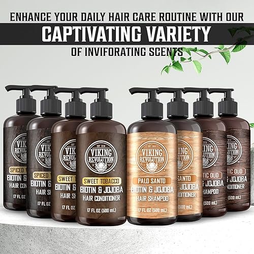 Vista 19 de Viking Revolution Spiced Vanilla Mens Shampoo and Conditioner Set with Biotin and Jojoba Oil - Natural Hair Shampoo and Hair Conditioner for Men