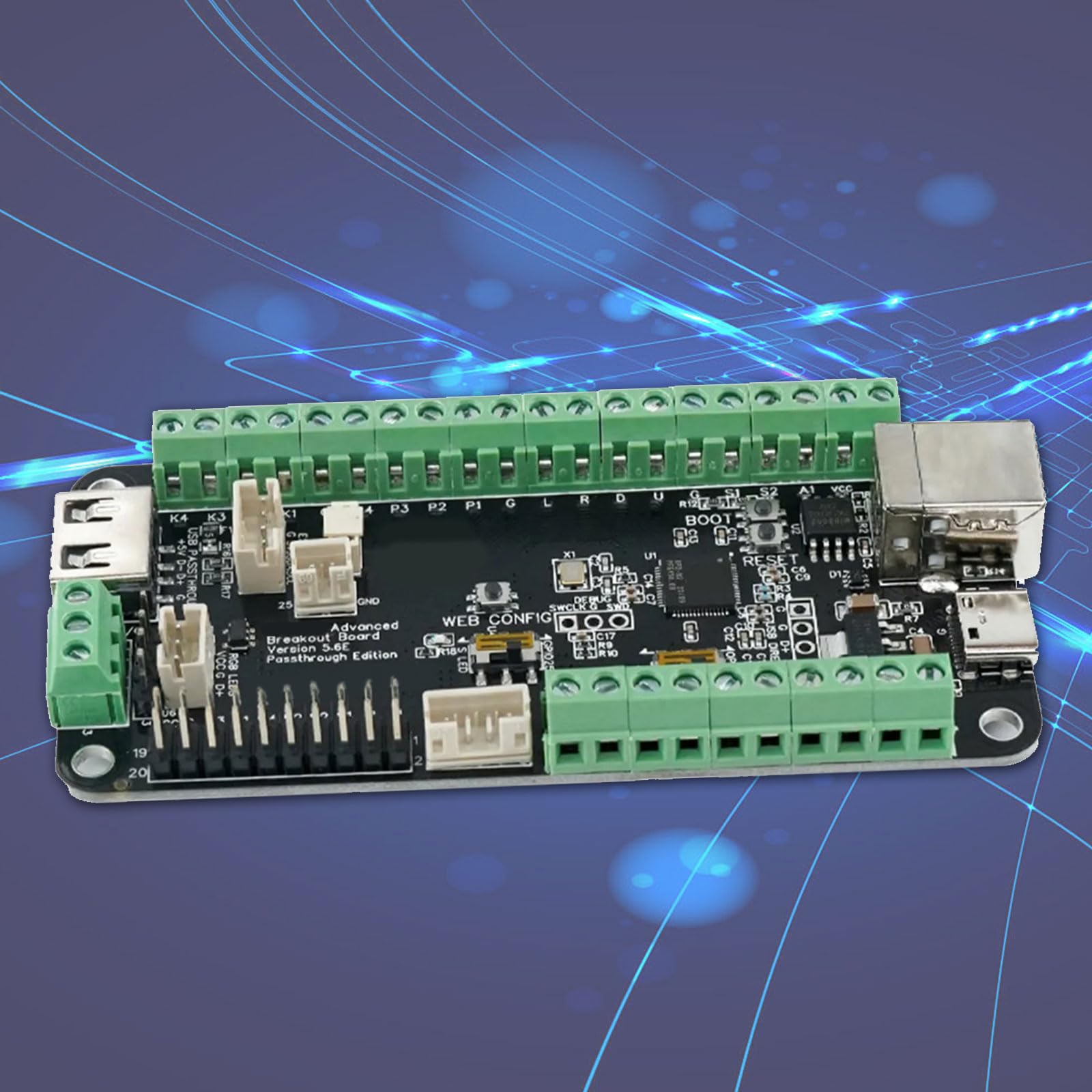 Limtula Scheda controller Fight Stick RP2040 V5.6E Passthrough USB per set PCB accessori per giochi per console