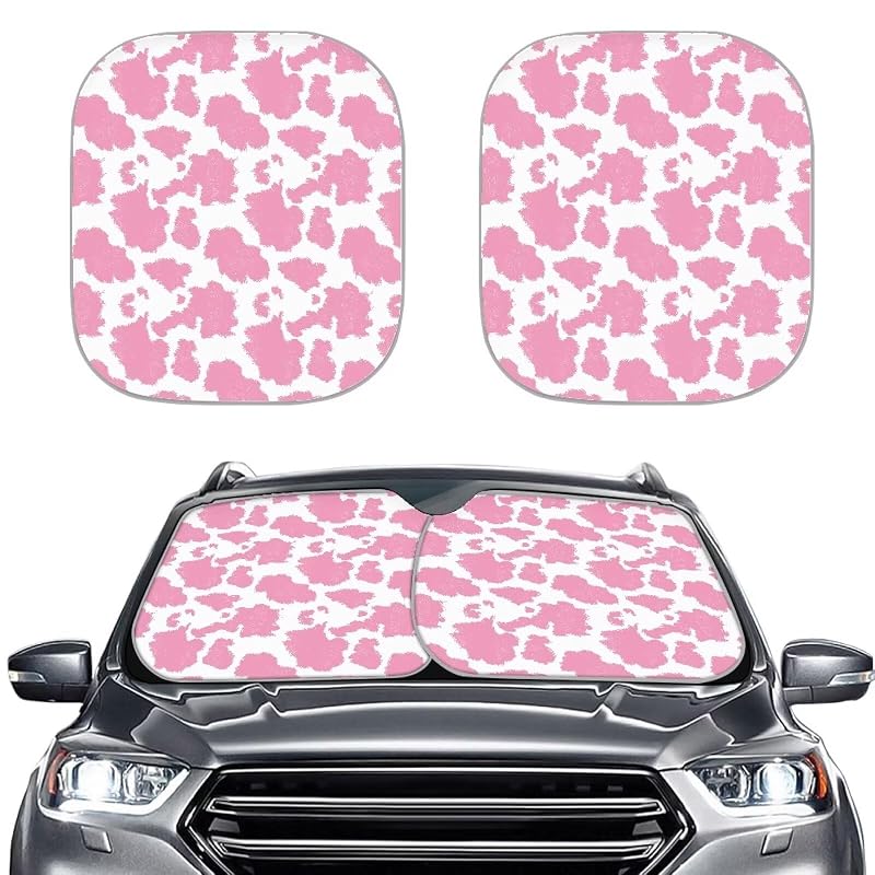 Protetor Solar para Para-brisa com Estampa de Vaca Rosa, Dobrável, para SUV e Caminhão DBBXHZJY