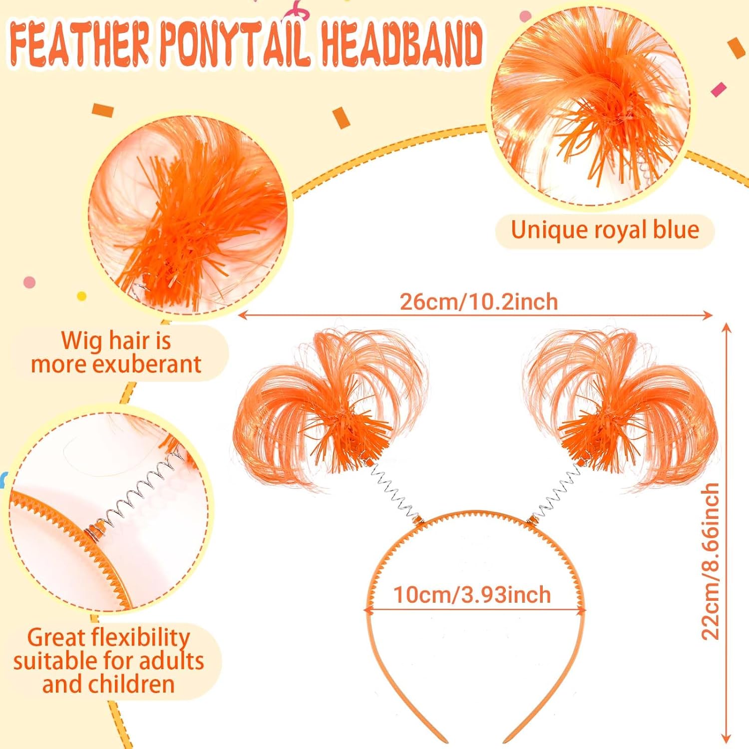 6Pcs Orange Costume Set Including Orange Tutu Skirt Headband T-shirt Gloves for World Book Day Cosplay Supplies - Image 3