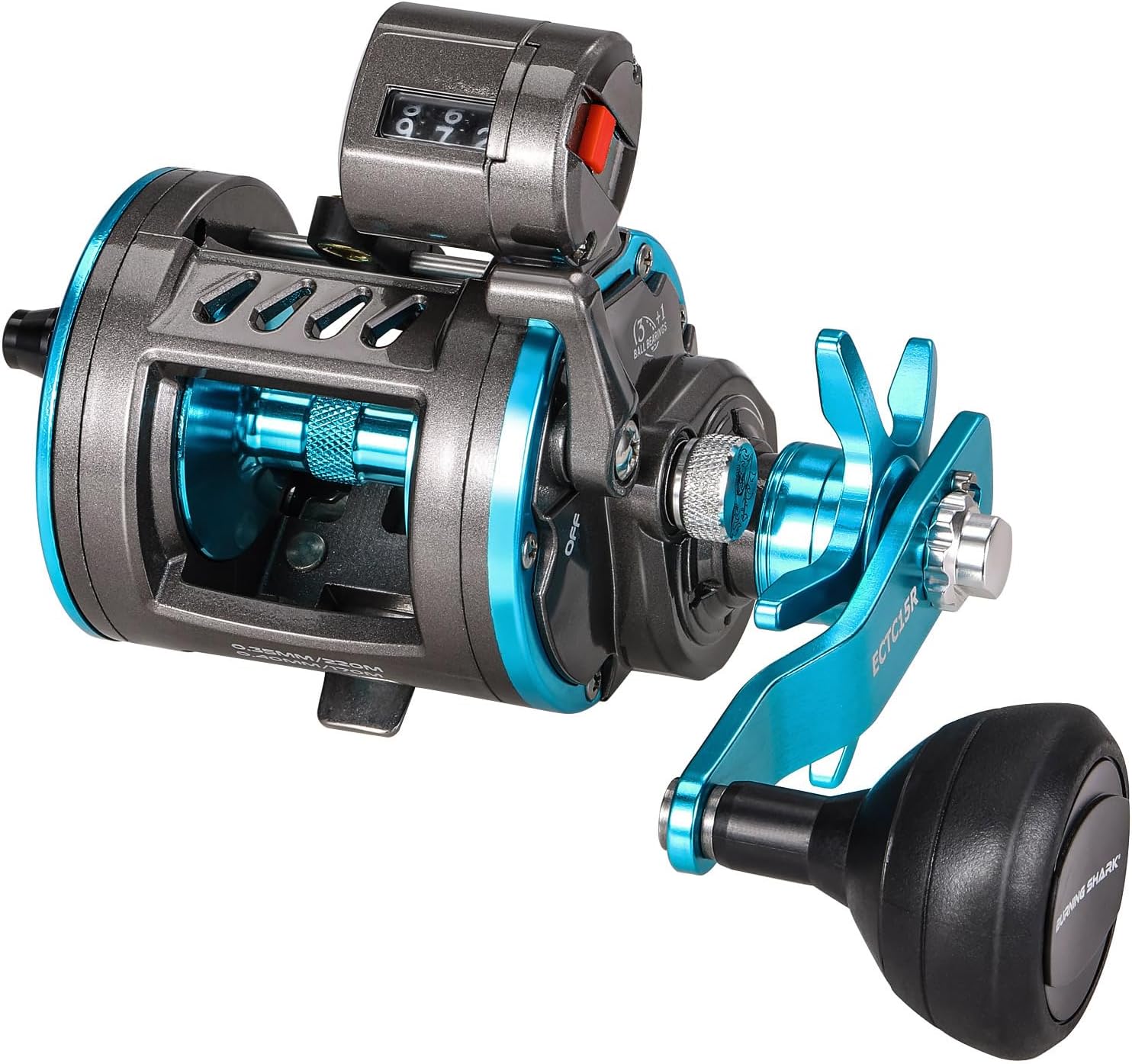 Baitcasting Fishing Reel, Smooth Powerful Round Baitcaster Reel, Saltwater Inshore Surf Trolling Reel, Conventional Reel for Catfish, Musky, Bass, Pike