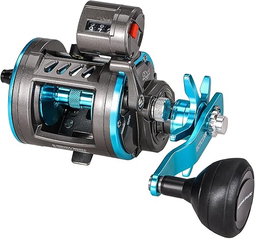 Carrete de pesca de baitcasting, carrete redondo suave y potente, carrete de pesca para agua salada, carrete convencional para bagre, almizclado,