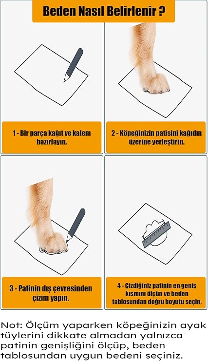Paw Prints Köpek Ayakkabısı - Kaydırmaz Kauçuk Taban, Reflektörlü, Fermuarlı Pati Koruyucu (Kahverengi, 6)