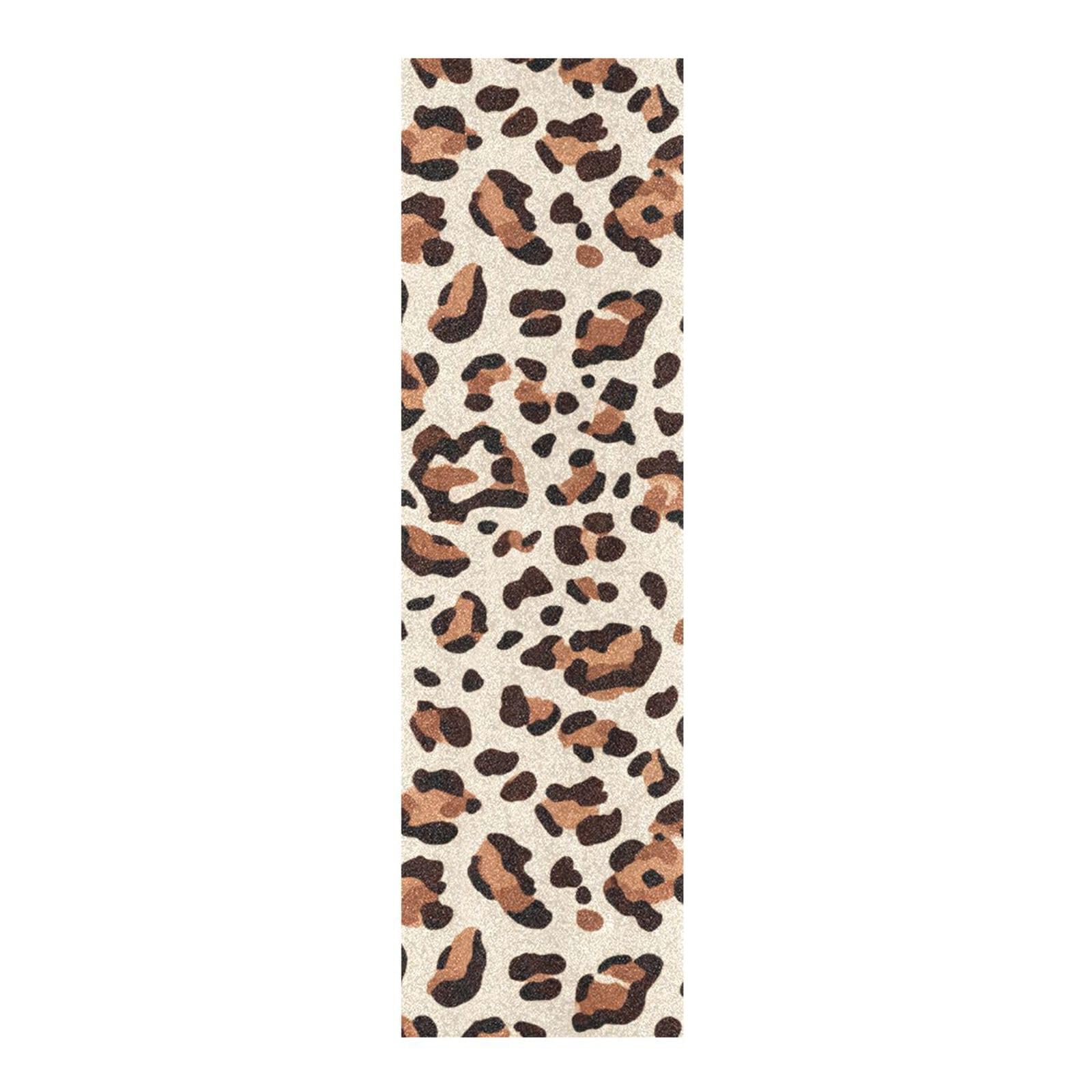 CEBUGI Leopard Print Skateboard Grip Tape 33x9in Waterproof Tear-Proof Longboard Grip Tape Bubble Free Non-Slip Scooter Grip Tape for Girls Boys
