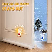 Vista 2 de MAXTID Tope de Corriente Debajo de la Puerta Blanco de 32 Pulgadas, Sello de Puerta para Desmontaje de Clima, Barrido de Puerta para Puertas