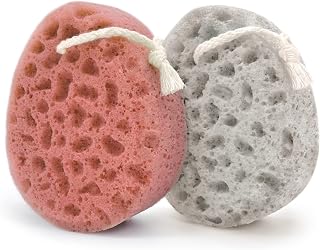 Spongentle Dual-Texture Body Loofah Sponge Pack of 2 - Deep Exfoliating Bath Shower Sponge for Rich Lather & Gentle Cleanse