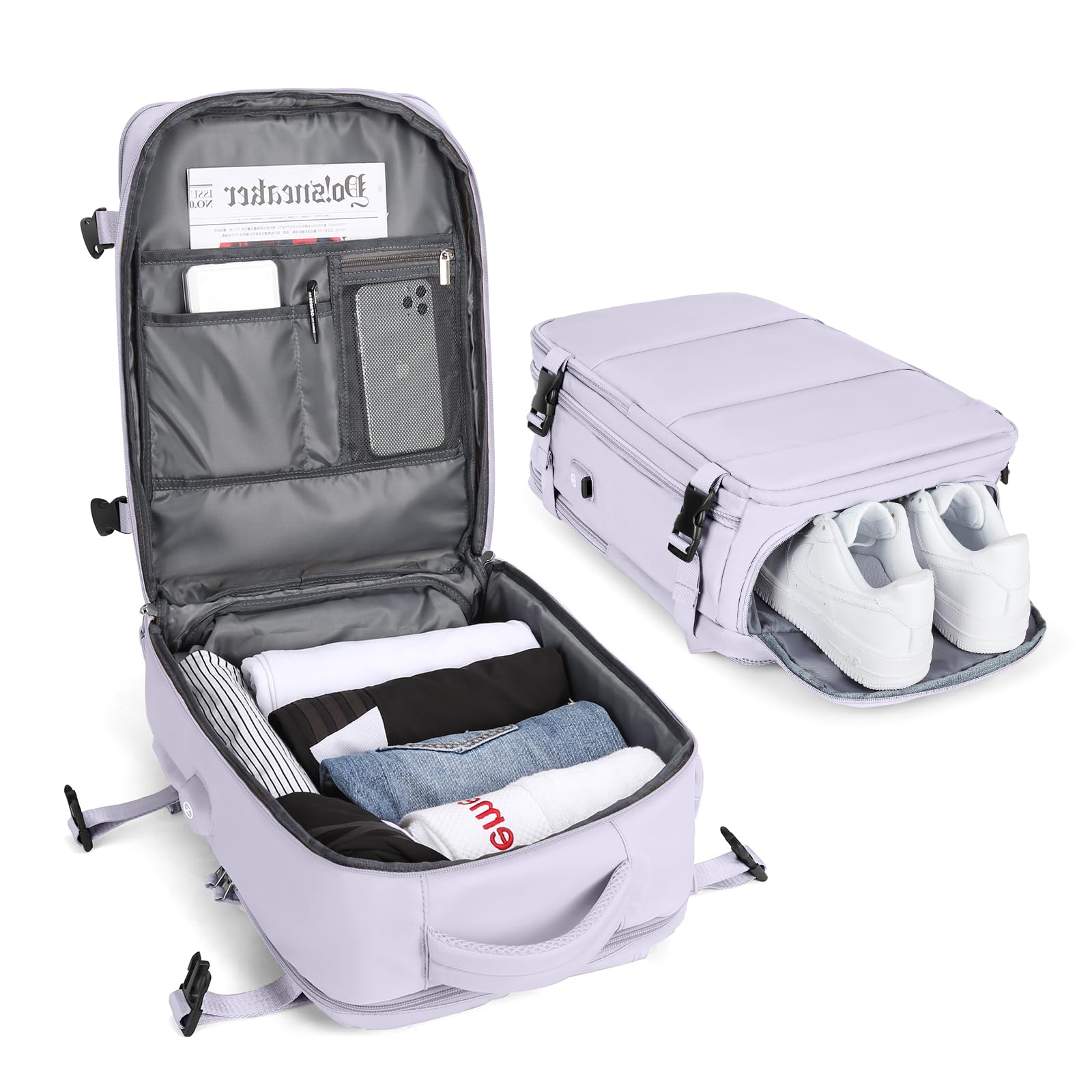 BJLFS Borse da Cabina per Ryanair 40x20x25 Bagaglio a Mano Zaino Borsa Zaino da Viaggio, Zaino da trekking,Zaino Easyjet 45x36x20,Zaino Casual per laptop da 14 pollici per scuola
