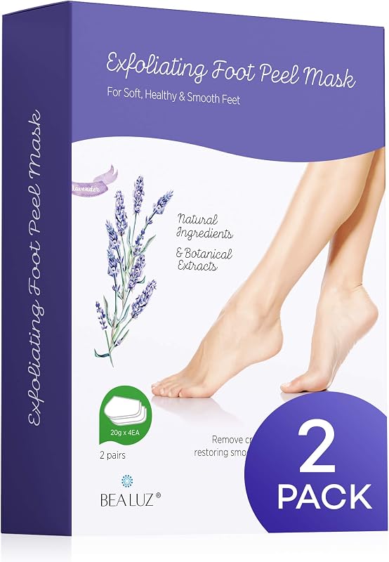 2 Pairs Foot Peel Mask Exfoliant for Soft Feet in 1-2 Weeks, Exfoliating Booties for Peeling Off Calluses & Dead Skin, For Men & Women Lavender by BEALUZ