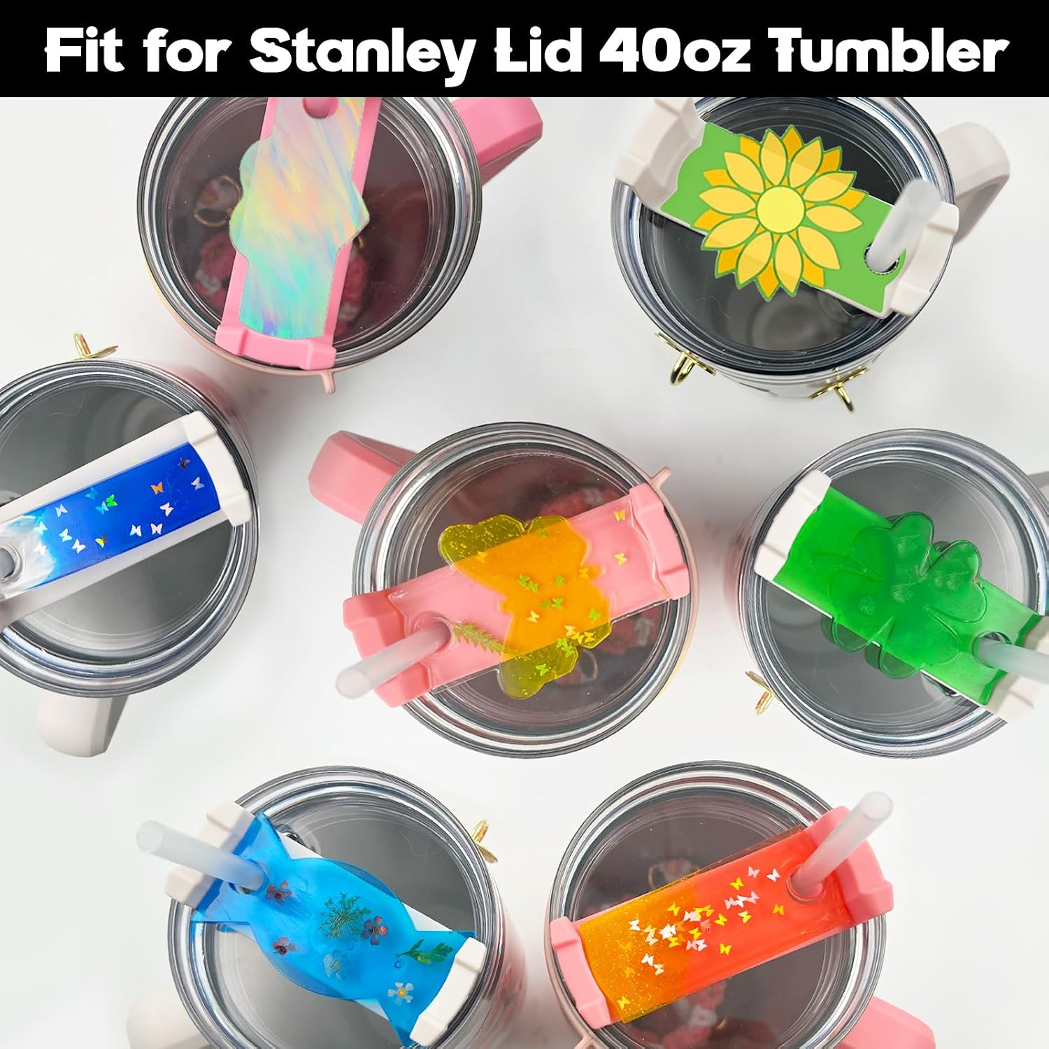 SNAIL GARDEN All-in-One Name Plate Resin Molds - 2 Nameplate Molds for 40oz, 1 Alphabet Mold, 1 Straw Charm Mold for 10mm Straws, 10 Easy-Clip Cup Chains & 120 Jump Rings for DIY Tumblers