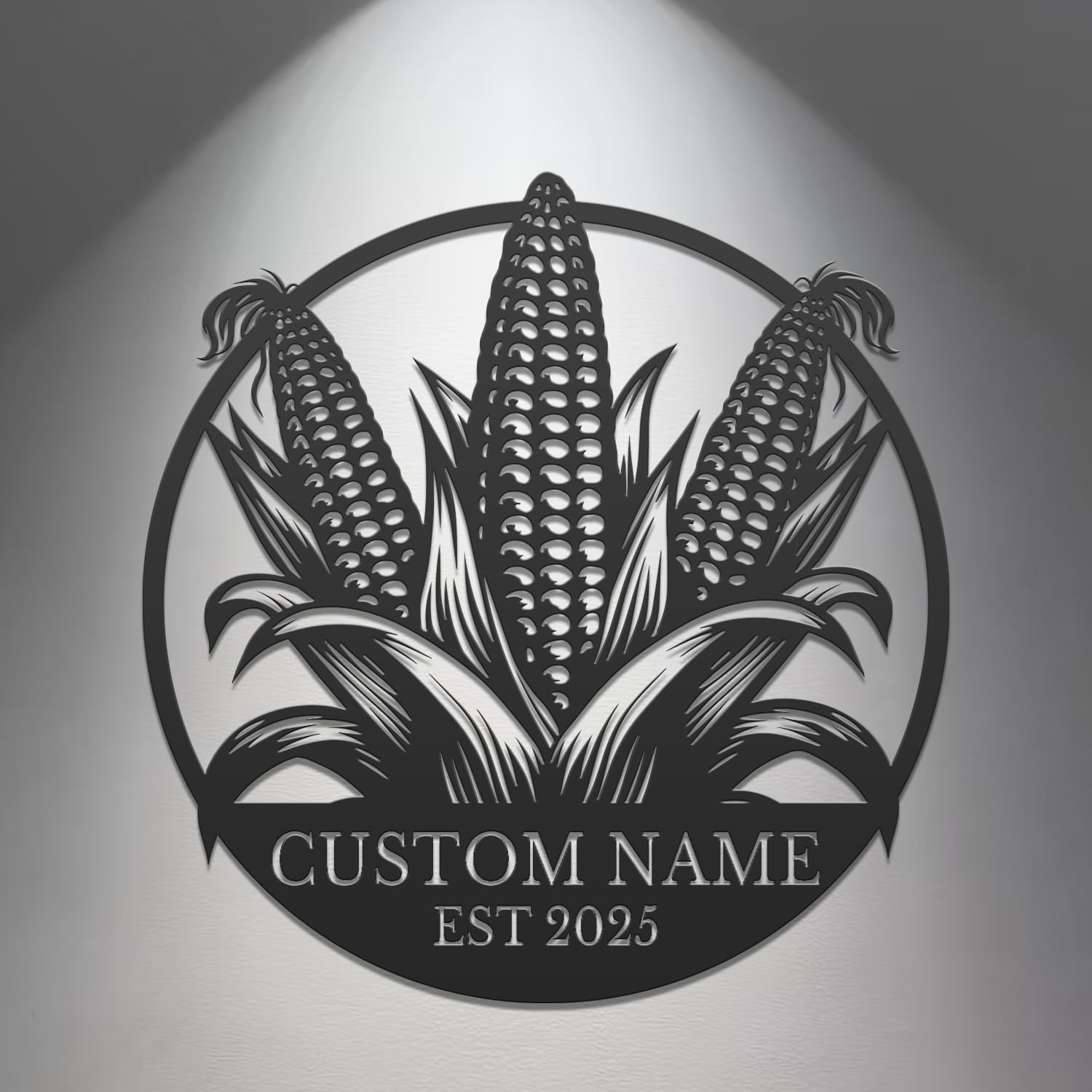 Custom Corn Farm Metal Sign, Personalized Vegetable Garden Decor, Rustic Cornfield Art, Outdoor Farmhouse Sign, Corn Harvest Wall Decor (Style-2)
