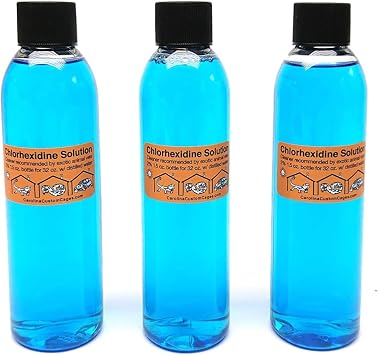 3 Refills of 1 Gallon Each, Chlorhexidine Solution 2%, Chlorhexidine Cleaning Solution, Reptile Disinfectant for Habitat Care