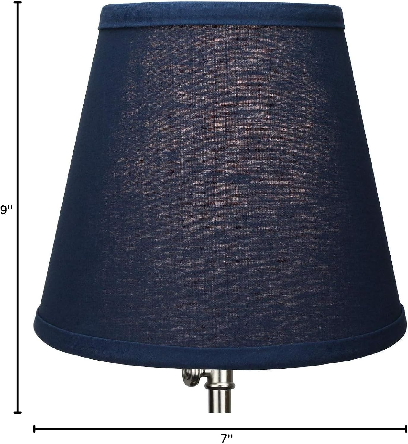 FenchelShades.com Lampshade 5" Top Diameter x 9" Bottom Diameter x 7" Slant Height with Washer (Spider) Attachment for Lamps with a Harp (Linen Navy Blue)