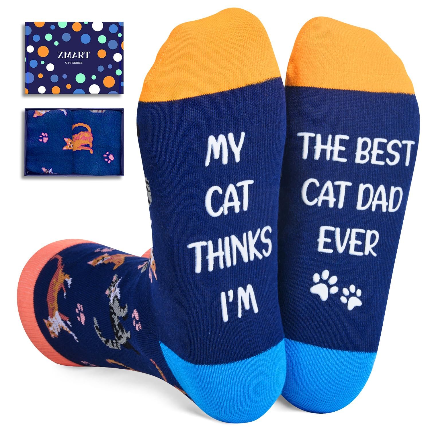 Cat Dad Mom Gifts - Crazy Cat Lady Dad Socks Animal Pet Gifts for Lovers Women Men