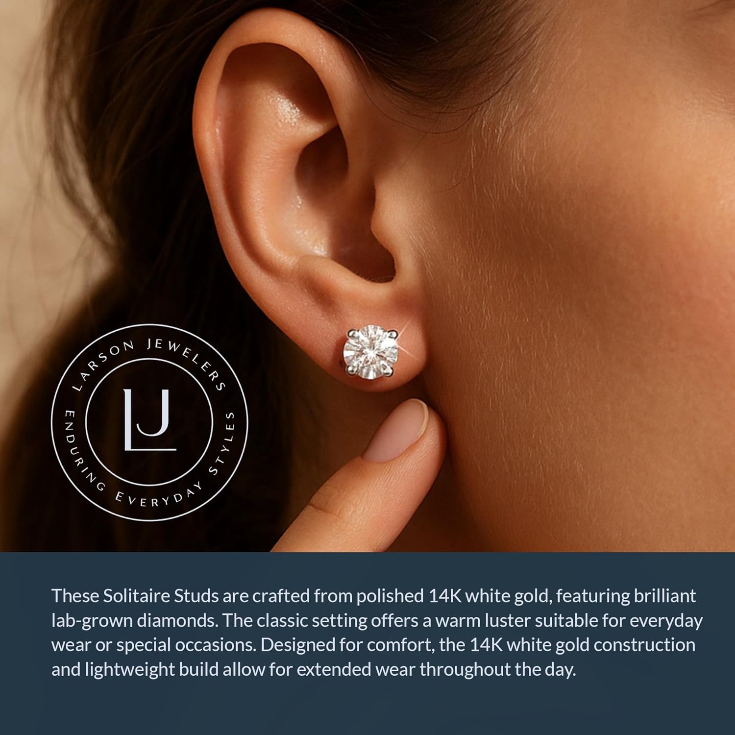 14k White & Yellow Gold 4 Prong Solitaire Basket Studs with Labe Grown Diamonds (0.50-4.00 Carats) - Image 3