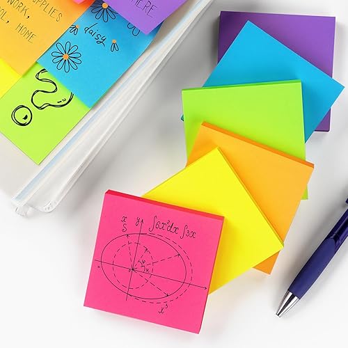 Miniatura 8 de Notas adhesivas 3x3 pulgadas colores brillantes con almohadillas autoadhesivas moradas 100 hojasalmohadilla