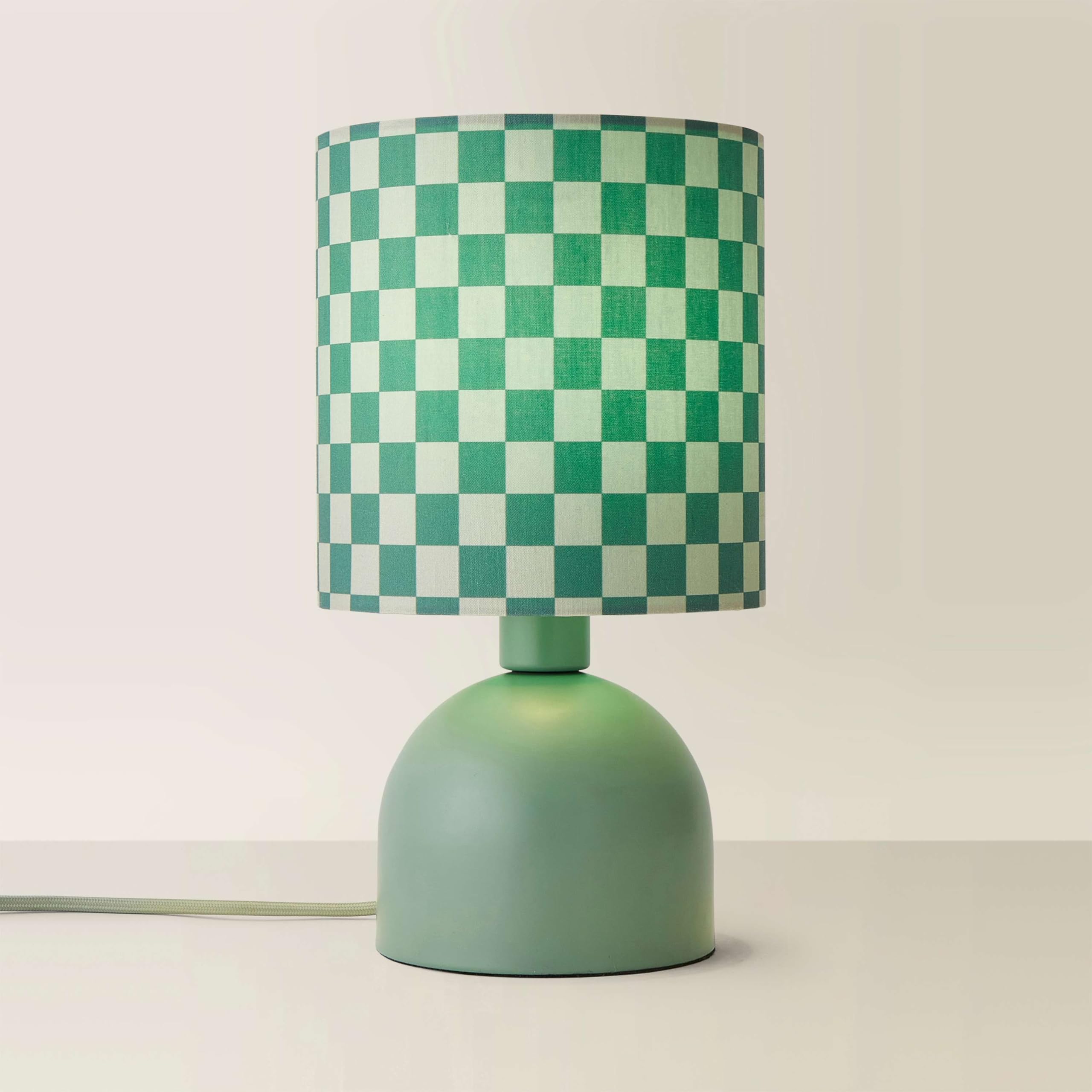 ValueLights | Miley Green Checkerboard Drum Lamp Shade Moss Green Table Lamp | Table Lamps, Home Décor & Improvement Essential