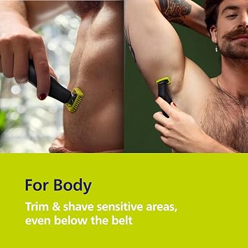Norelco Philips OneBlade 360 Pro Face+Body, Hybrid Electric Beard Trimmer, Shaver and Body Groomer, 360 Blade Technology, Model QP6552/90