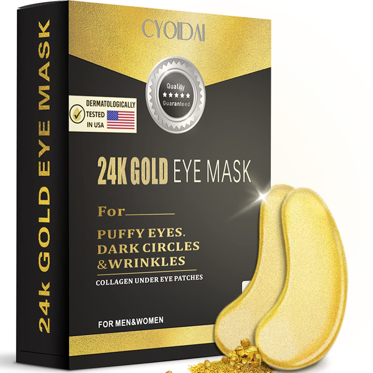 CYOIDAI Under Eye Patches, 24K Gold Eye Mask, Reduce Puffy Eyes and Lighten Dark Under Eyes, Reduce Wrinkles and Fine Lines, Revitalize and Refresh your Skin